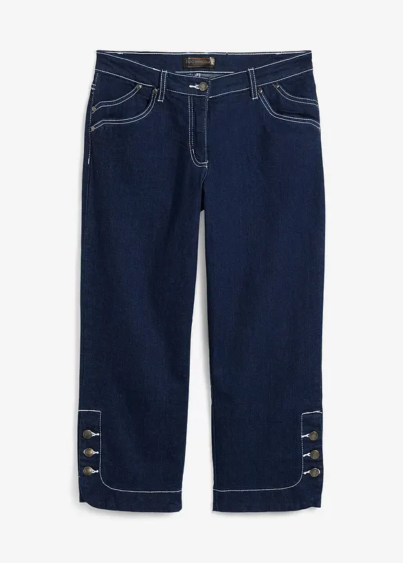 Jeans capri, a vita media, bonprix