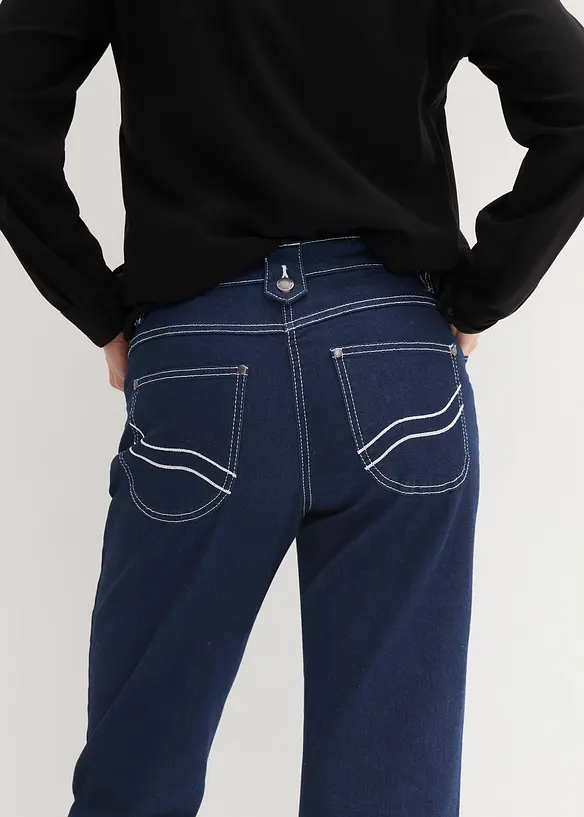 Jeans capri, a vita media, bonprix