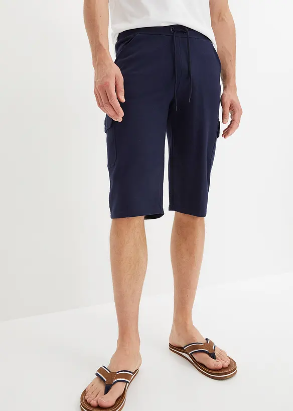 Bermuda lunghi cargo in felpa di puro cotone, regular fit, bonprix