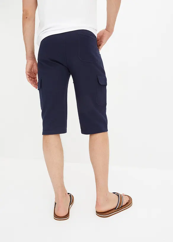 Bermuda lunghi cargo in felpa di puro cotone, regular fit, bonprix