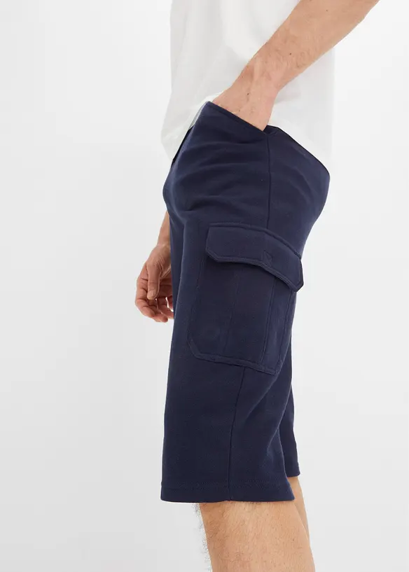 Bermuda lunghi cargo in felpa di puro cotone, regular fit, bonprix