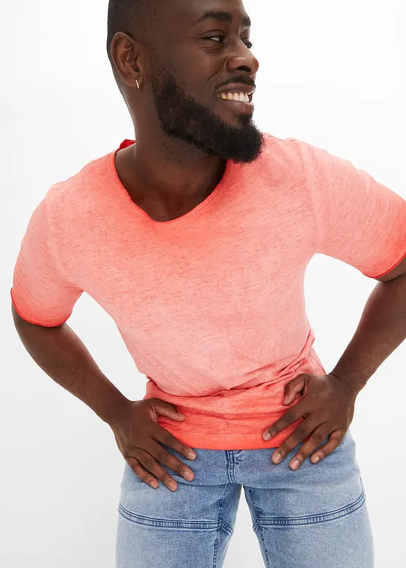 T-shirt in puro cotone biologico con effetto lavato, bonprix
