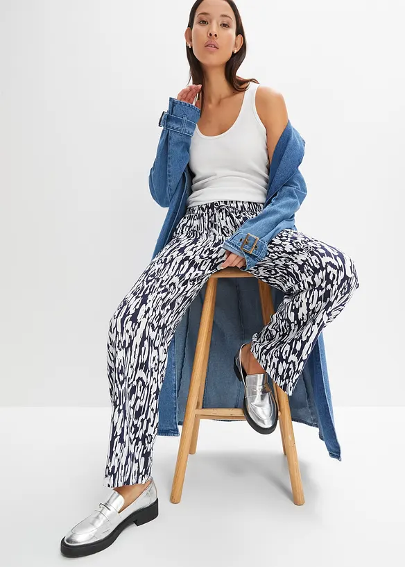 Pantaloni con elastico in vita in viscosa fluente, bonprix