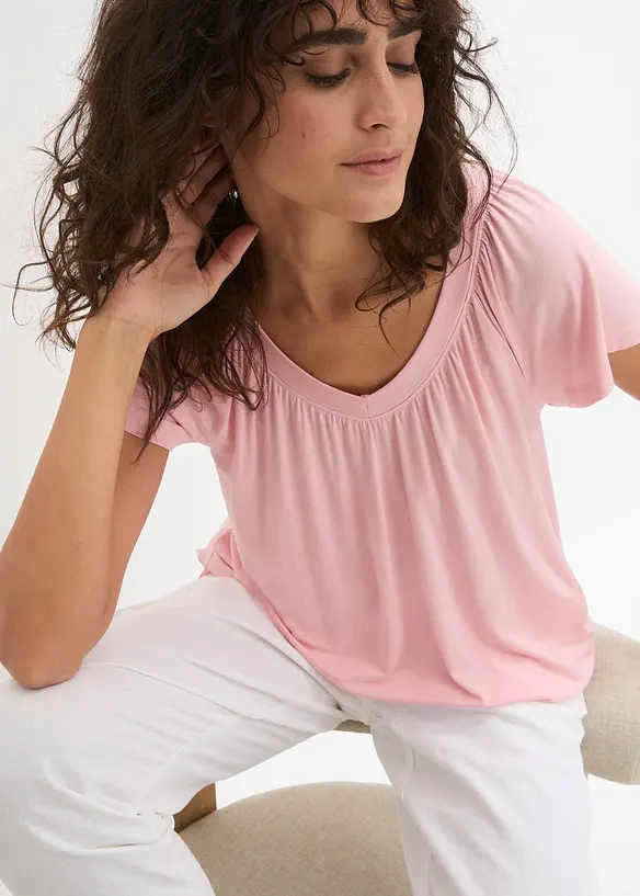 Maglia a maniche corte in misto viscosa, bonprix