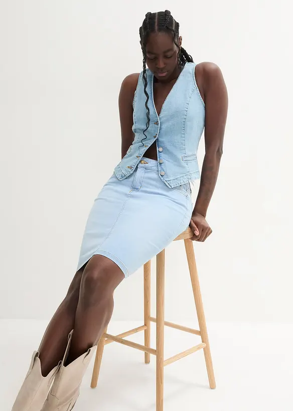 Gonna di jeans elasticizzata, bonprix