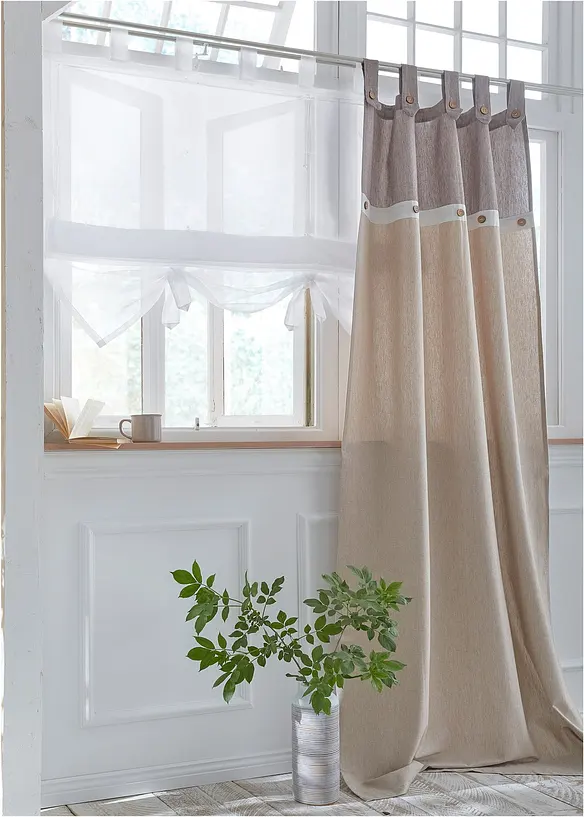 Tenda in cotone biologico con bottoni (pacco da 1), bonprix