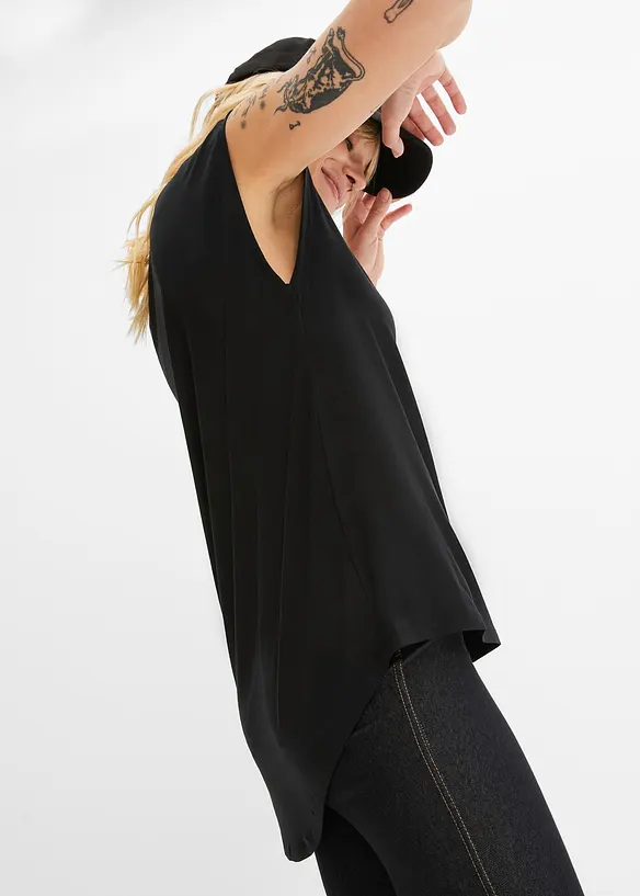 Maglia con fondo asimmetrico in misto viscosa fluente, bonprix