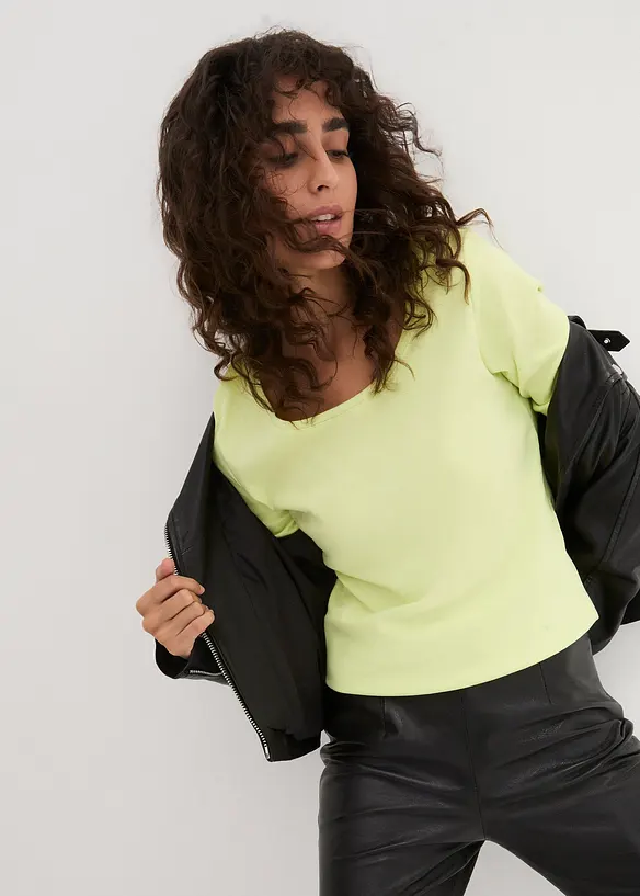 Maglia a maniche lunghe in puro cotone biologico, bonprix