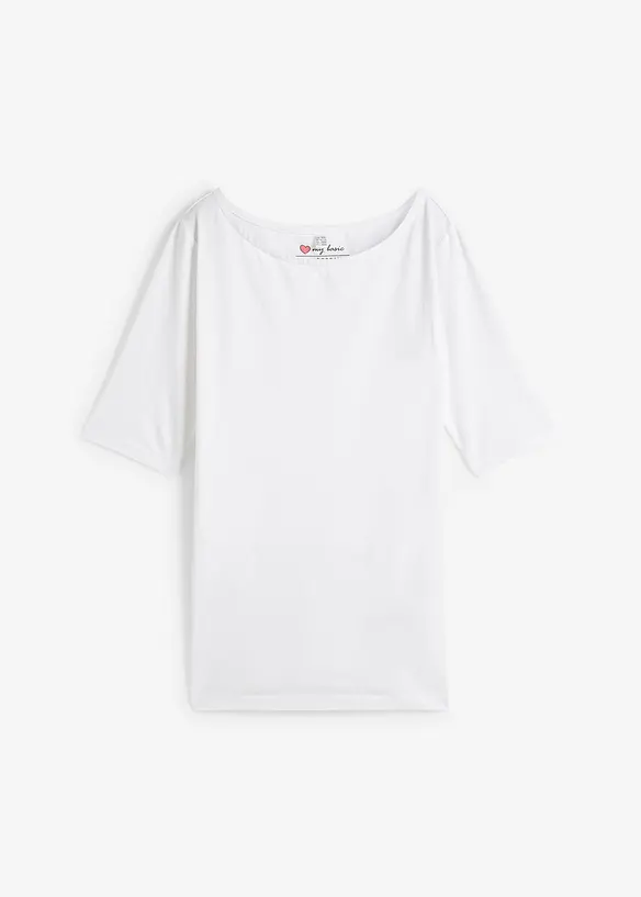 Maglia a mezze maniche con scollo a barca con cotone biologico, bonprix