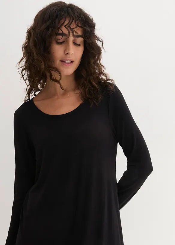 Maglia lunga a maniche  lunghe con viscosa, bonprix