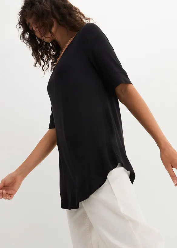 Maglia lunga in morbida viscosa, bonprix