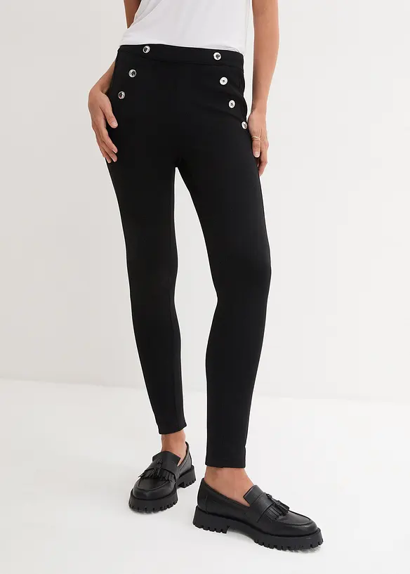 Leggings in punto di Roma comodo, bonprix