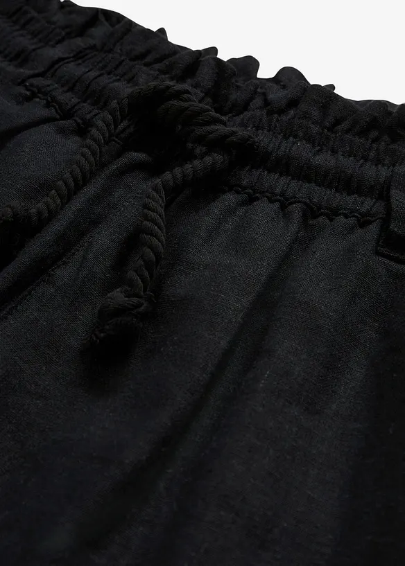 Shorts paper bag in misto lino, bonprix