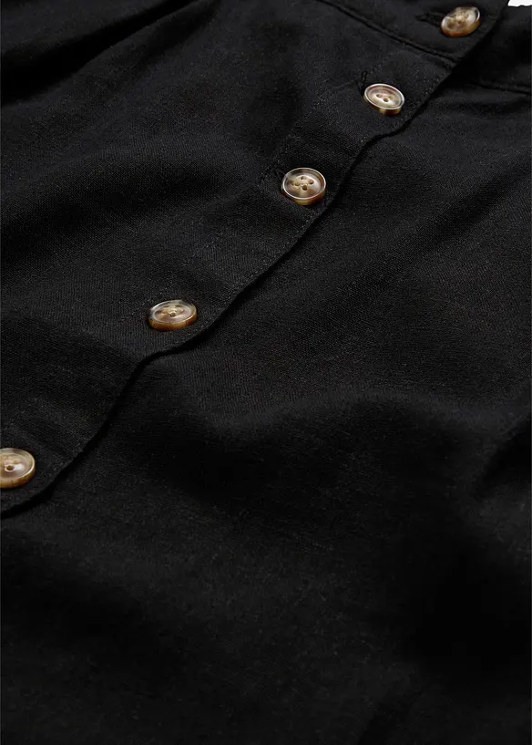 Gonna midi in misto lino con bottoni, bonprix