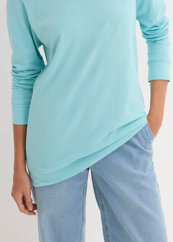 Maglia lunga con scollo rotondo e maniche lunghe  (pacco da 5), bonprix