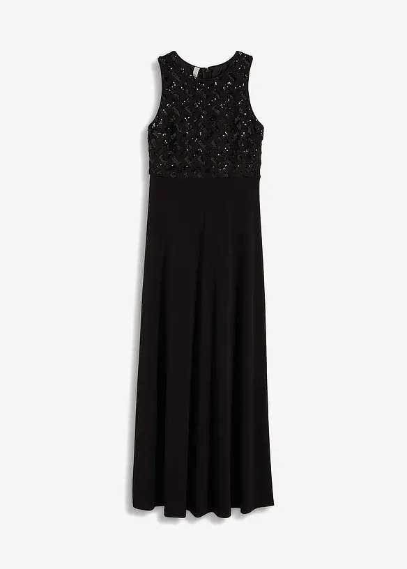 Abito lungo con ricamo e paillettes, bonprix