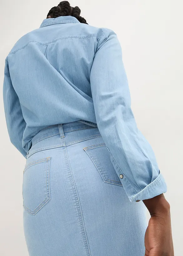 Gonna di jeans con spacco, bonprix
