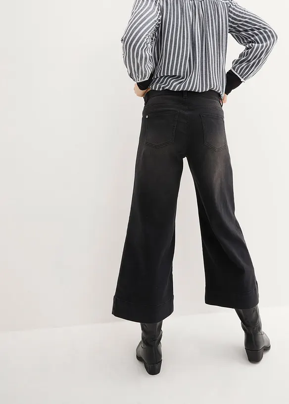 Jeans culotte cropped elasticizzati ultra morbidi, bonprix