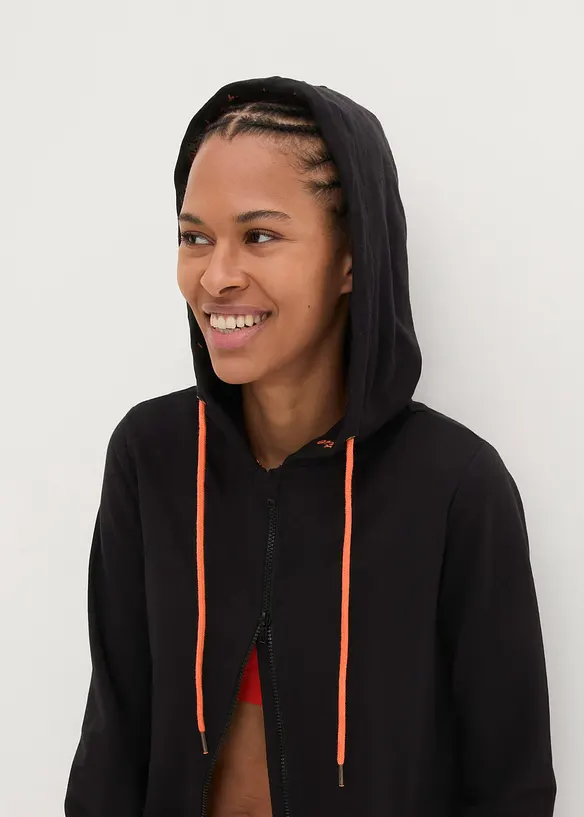 Felpa con zip e cappuccio, bonprix