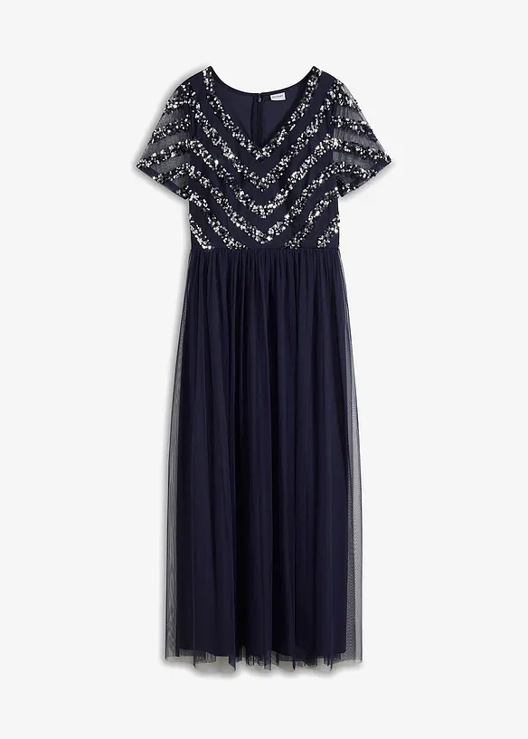 Abito lungo con ricami e paillettes, bonprix