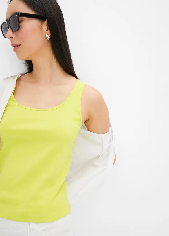 Top a coste in puro cotone, bonprix