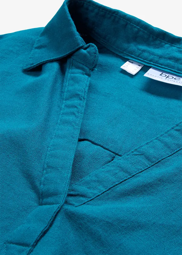 Blusa in misto lino con maniche a 3/4, bonprix