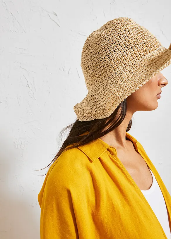 Camicetta con maniche a kimono in misto lino, bonprix