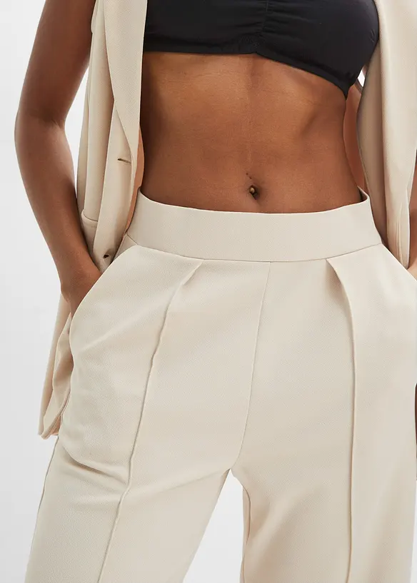 Pantaloni con elastico in vita in interlock robusto, bonprix