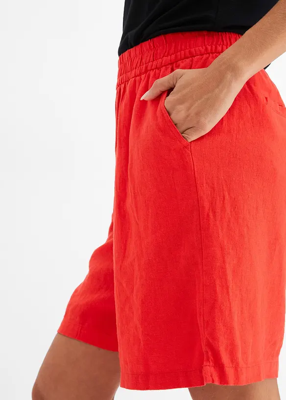 Bermuda in misto lino con elastico in vita, bonprix