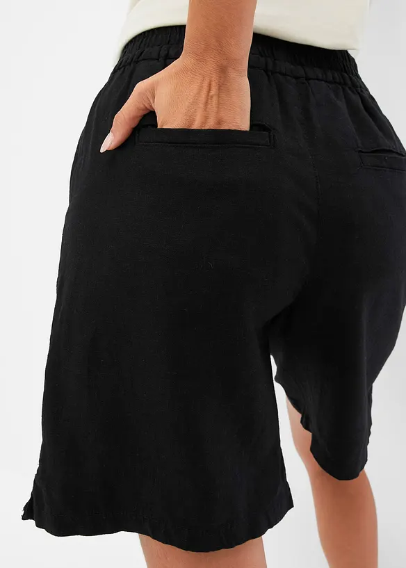 Bermuda in misto lino con elastico in vita, bonprix