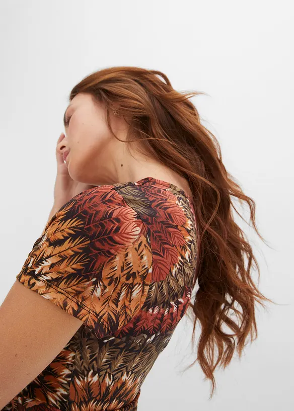 Abito lungo in jersey fantasia, bonprix