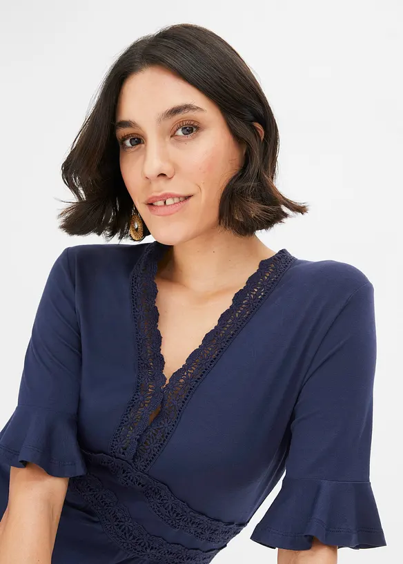 Abito midi con pizzo, bonprix