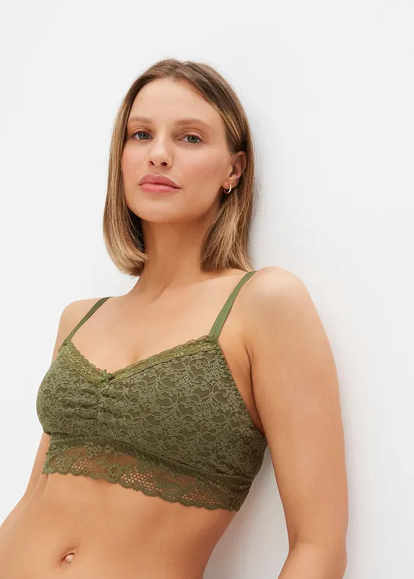 Reggiseno bustier con pizzo morbido (pacco da 2), bonprix