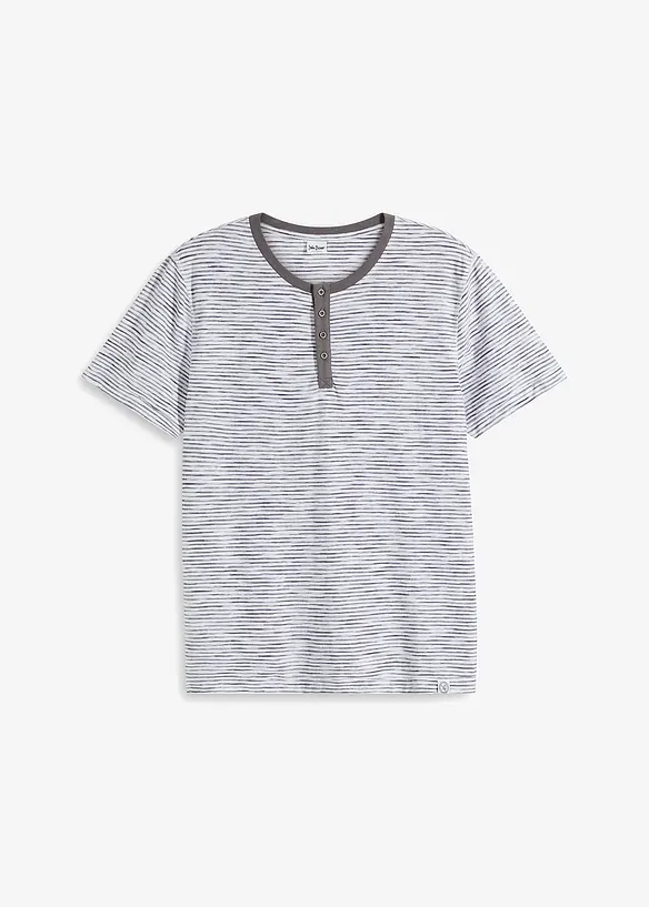 Maglia serafino a maniche corte in puro cotone, bonprix