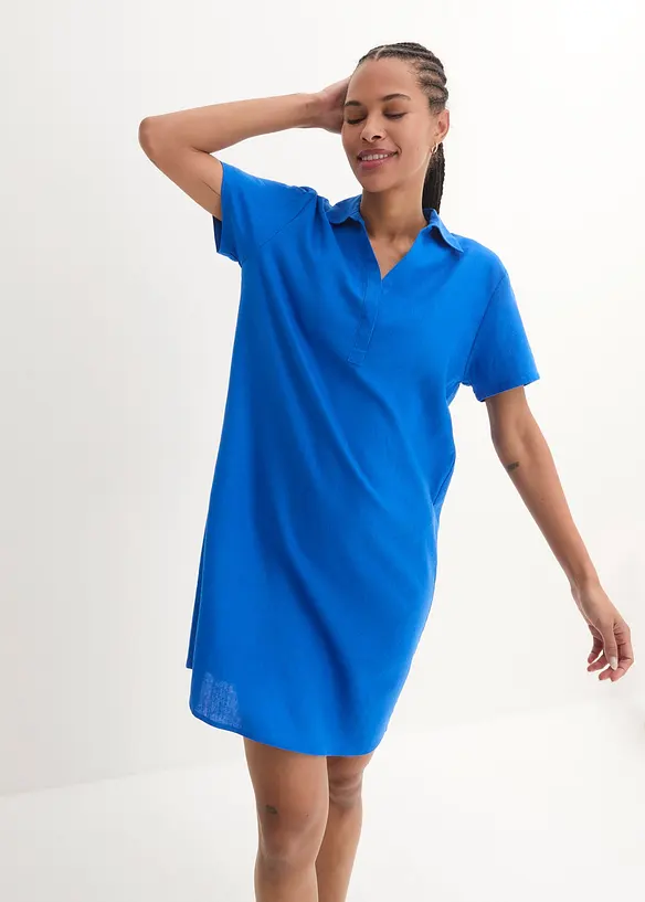 Abito tunica in misto lino leggero, bonprix