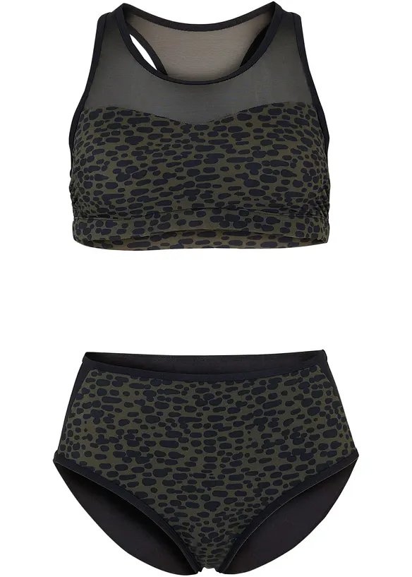 Bikini a bustier con inserto trasparente (set 2 pezzi), bonprix