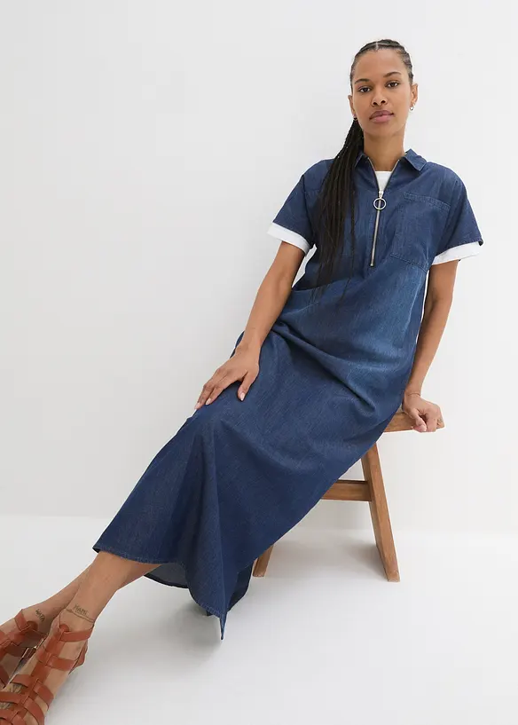Abito lungo di jeans, bonprix
