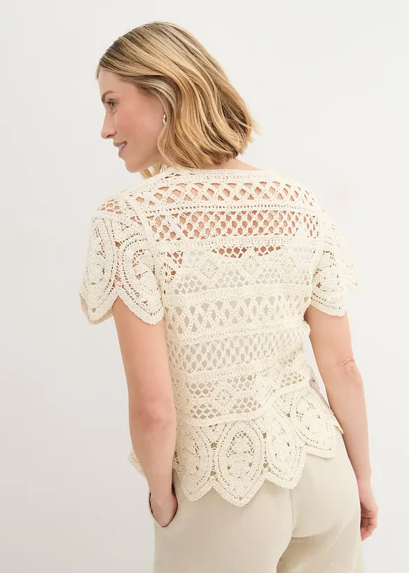 Cardigan corto effetto uncinetto, bonprix
