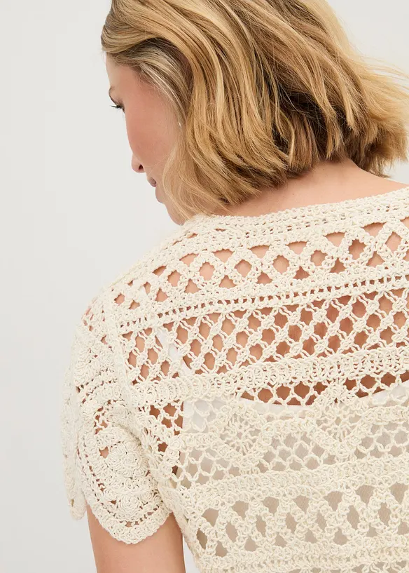 Cardigan corto effetto uncinetto, bonprix