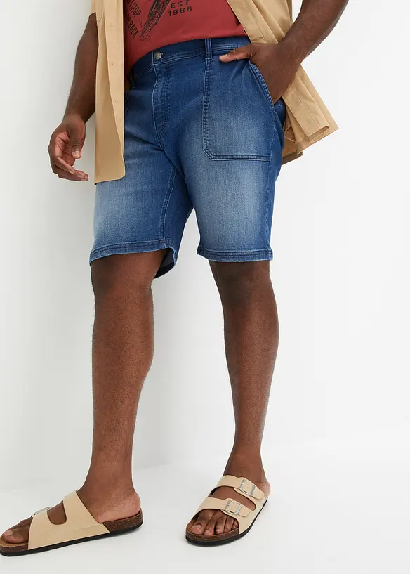 Bermuda in jeans elasticizzati, relaxed fit, bonprix