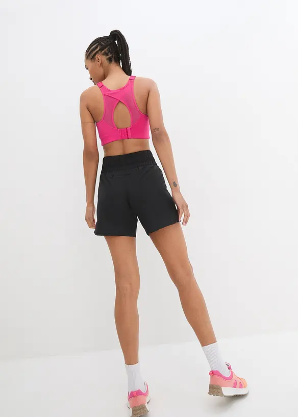 Shorts sportivi con cinta smock, ad asciugatura rapida, bonprix