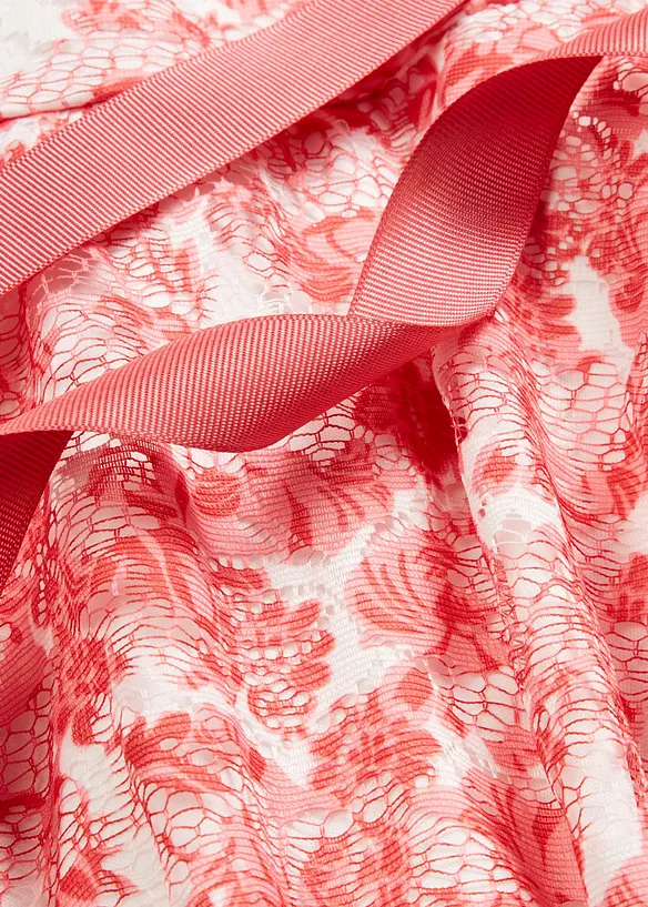 Abito in pizzo con cintura in satin da annodare, bonprix