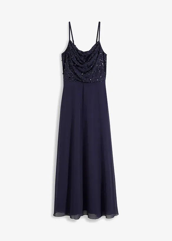 Abito con spalline sottili e paillettes, bonprix
