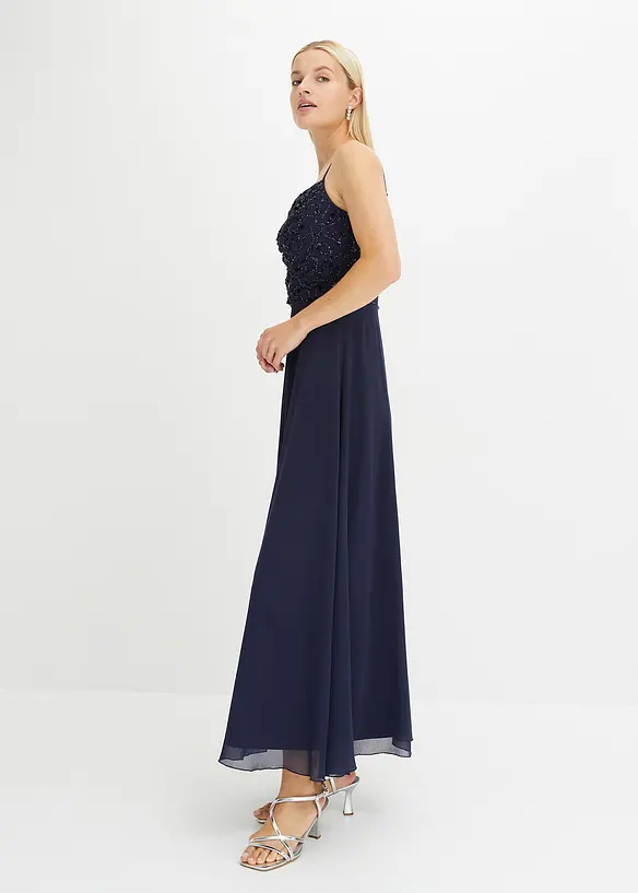 Abito con spalline sottili e paillettes, bonprix