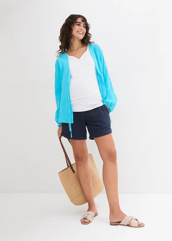 Shorts prémaman in mussola di puro cotone, bonprix