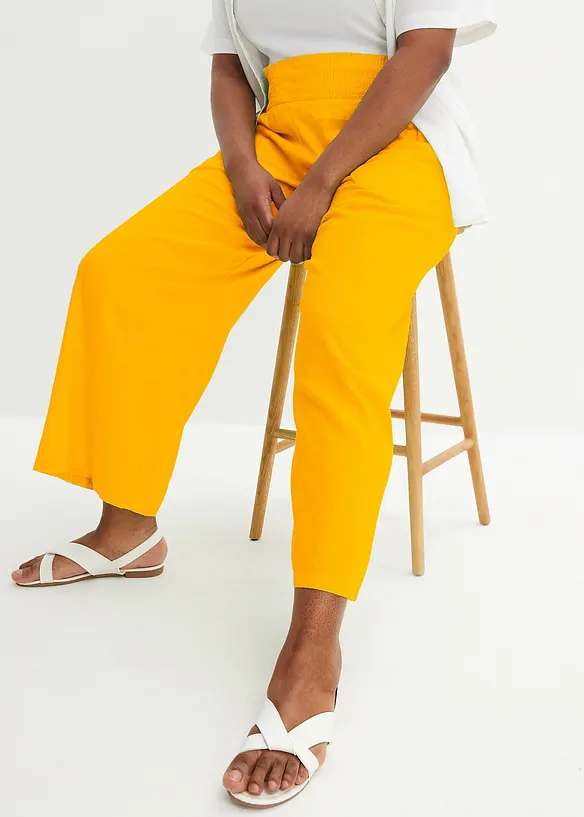 Pantaloni larghi in misto lino fresco e leggero, bonprix