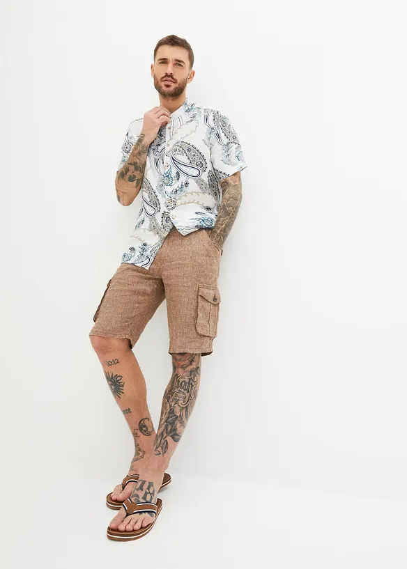 Bermuda cargo in lino, bonprix