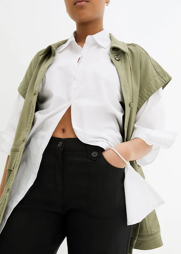 Pantaloni elasticizzati in bengalina con comodo elastico in vita, bonprix