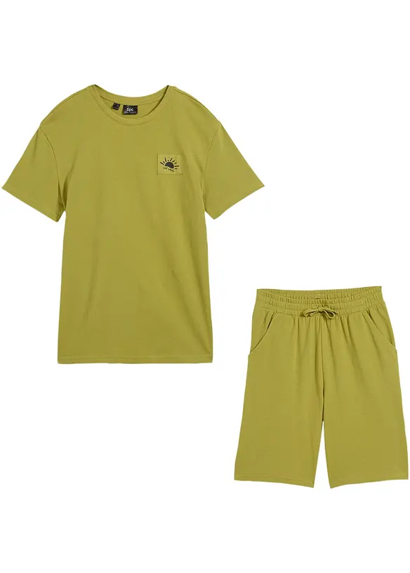 T-shirt e pantaloni corti in cotone biologico (set 2 pezzi), bonprix