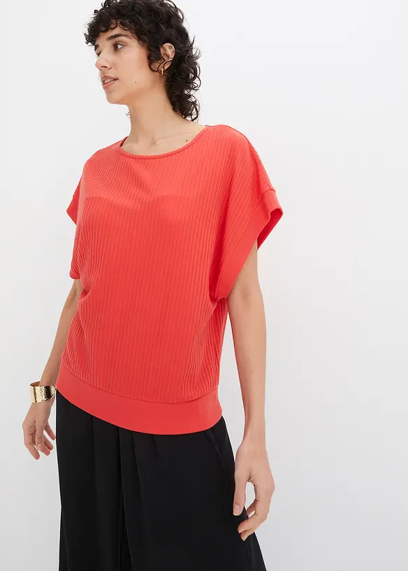 Maglia a coste con maniche a pipistrello, bonprix